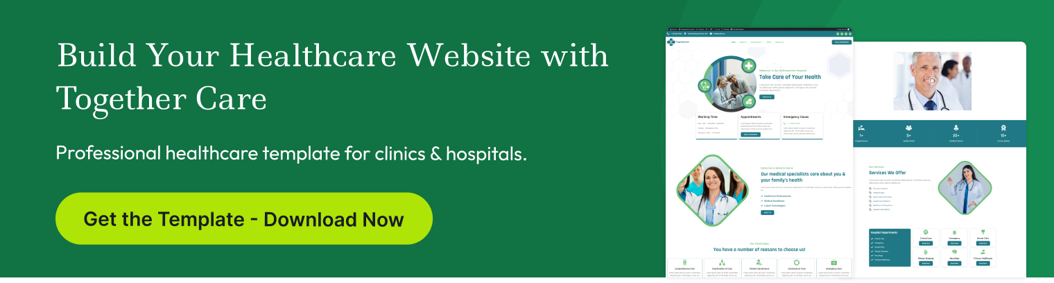 togethercare hospital website template kit professional healthcare template for clinics and hospitals