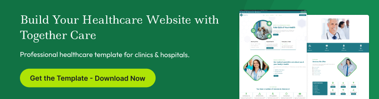 togethercare hospital website template kit professional healthcare template for clinics and hospitals