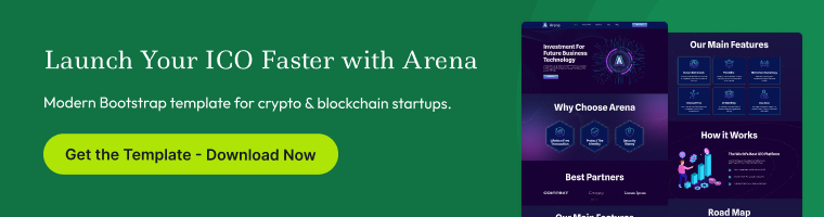 arena ico website template bootstrap 5 mbtemplates cryptocurrency ico launching template