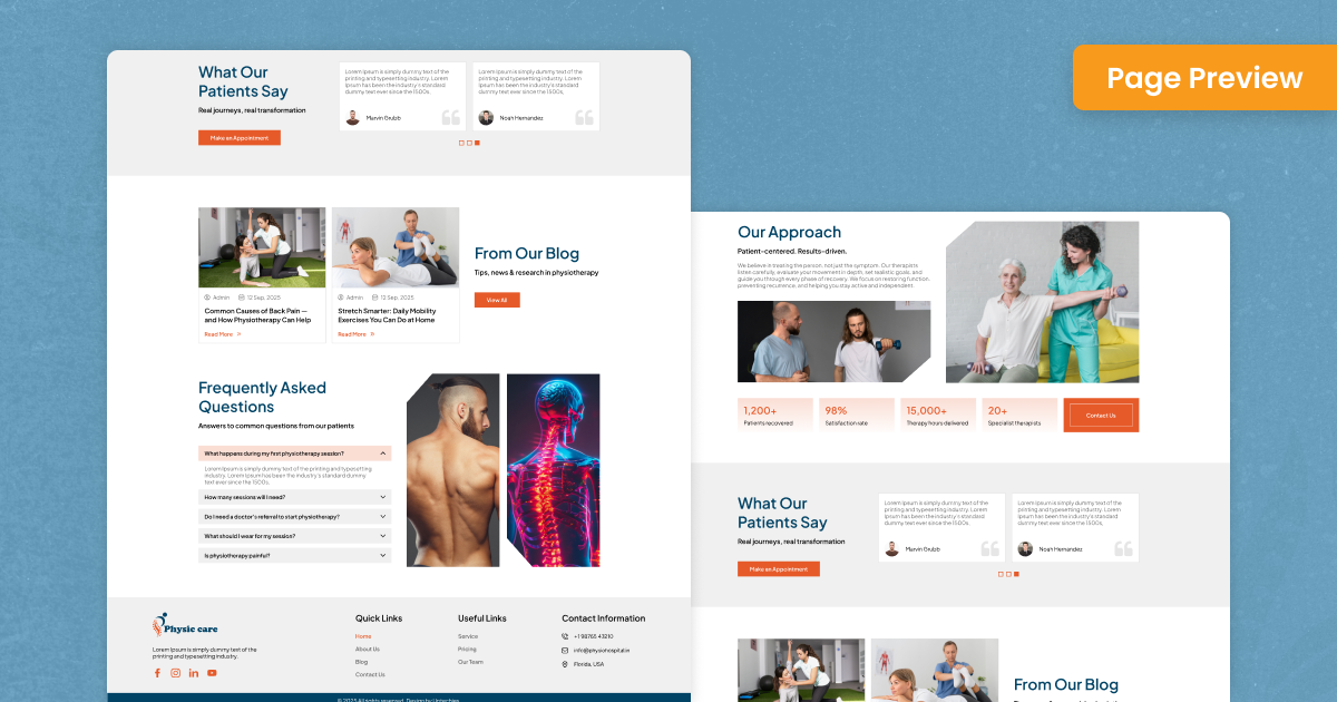 Physiotherapy Website Templates for Clinics and Hospitals