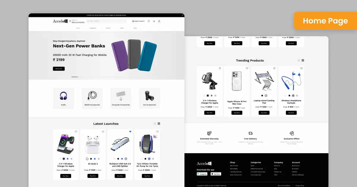 Ecommerce website template for gadget stores and tech retailers